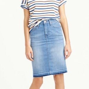 J. Crew drop hem denim skirt